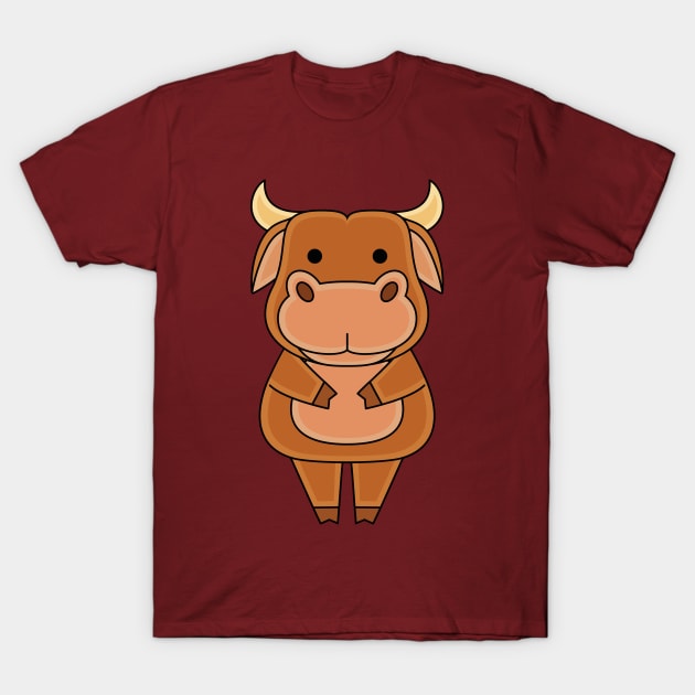 cute bull character T-Shirt by MEDZ